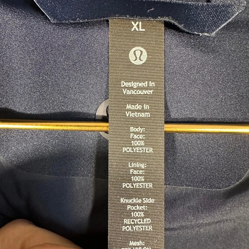 Lululemon Wunder Puff Down Vest Mens XL Navy Blue Puffer Full Zip‎ Goose Down